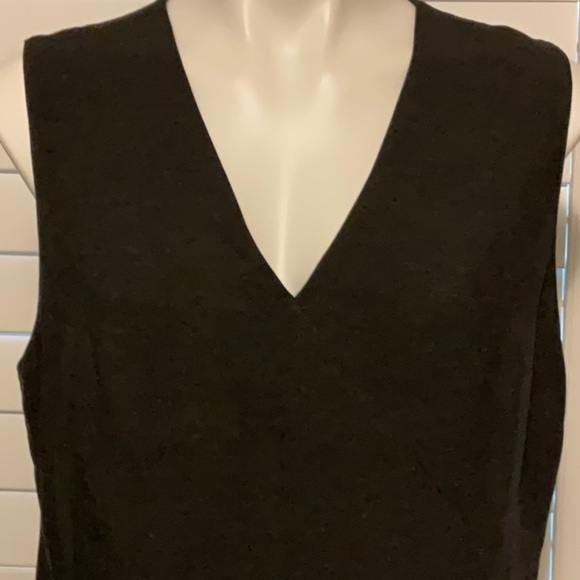 Talbots Black Asymmetrical Sheath Dress V-Neck Sleeveless - Picture 2 of 11